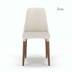 Conjunto c/ 2 Cadeiras de Madeira Loren PU Linho Off - White - Linked 02 - Província - Cadeiras de Jantar