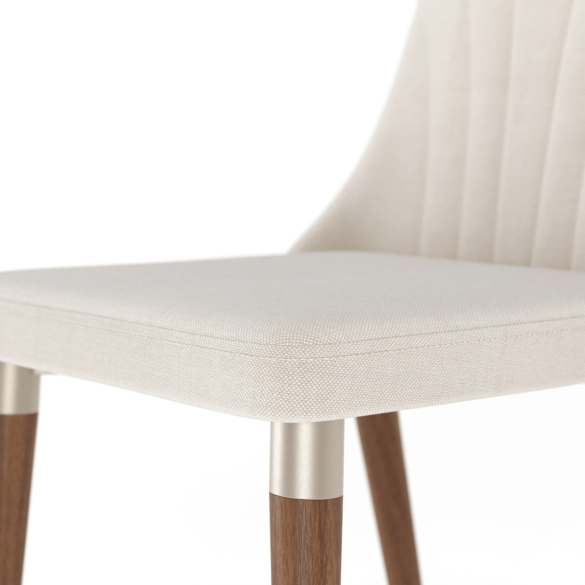 Conjunto c/ 2 Cadeiras de Madeira Loren PU Linho Off - White - Linked 02 - Província - Cadeiras de Jantar