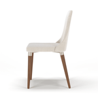 Conjunto c/ 2 Cadeiras de Madeira Loren PU Linho Off - White - Linked 02 - Província - Cadeiras de Jantar