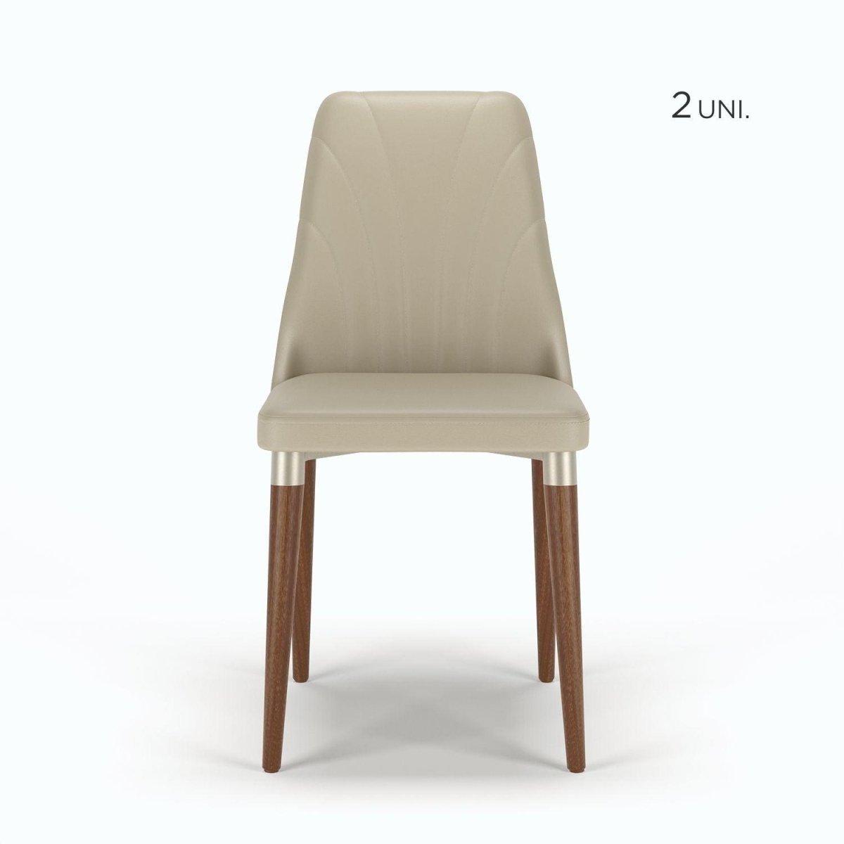 Conjunto c/ 2 Cadeiras de Madeira Loren PU Off - White - Mox 311 - Província - Cadeiras de Jantar