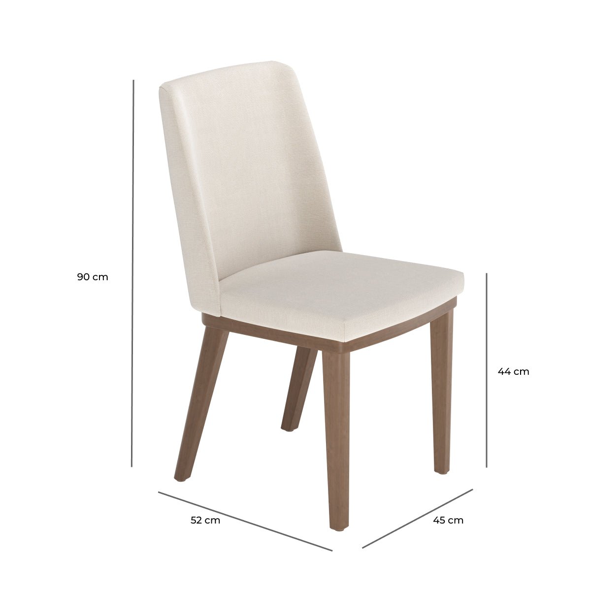 Conjunto de 2 Cadeiras de Madeira Maciça Kalina - Província - Cadeiras de Jantar