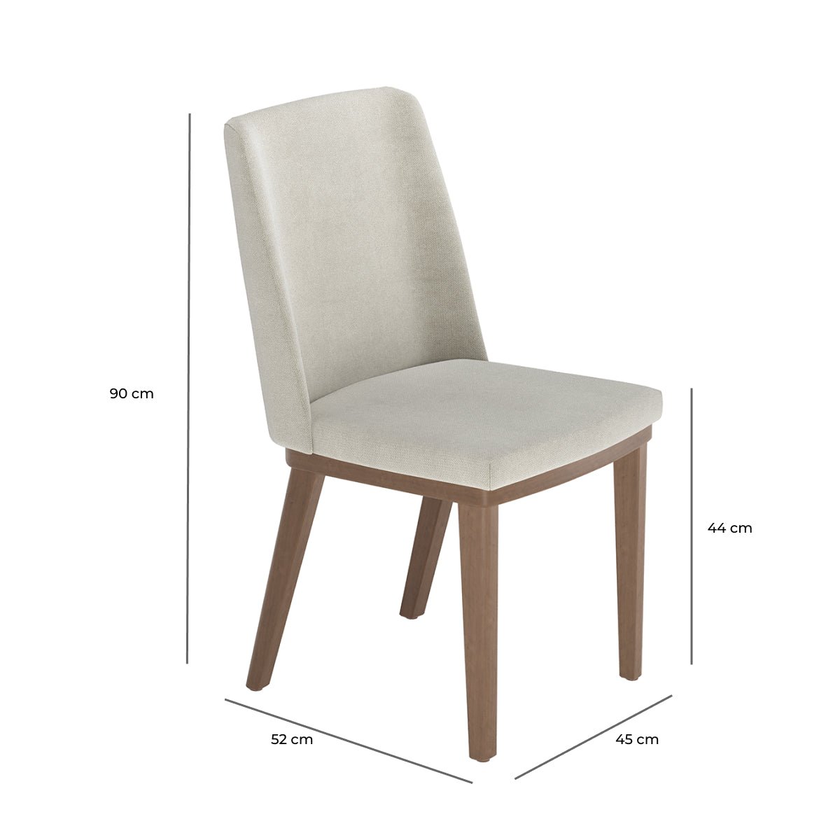 Conjunto de 2 Cadeiras de Madeira Maciça Kalina - Província - Cadeiras de Jantar