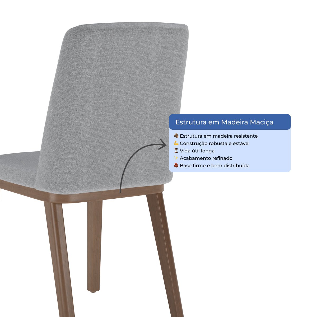 Conjunto de 2 Cadeiras de Madeira Maciça Kalina - Província - Cadeiras de Jantar