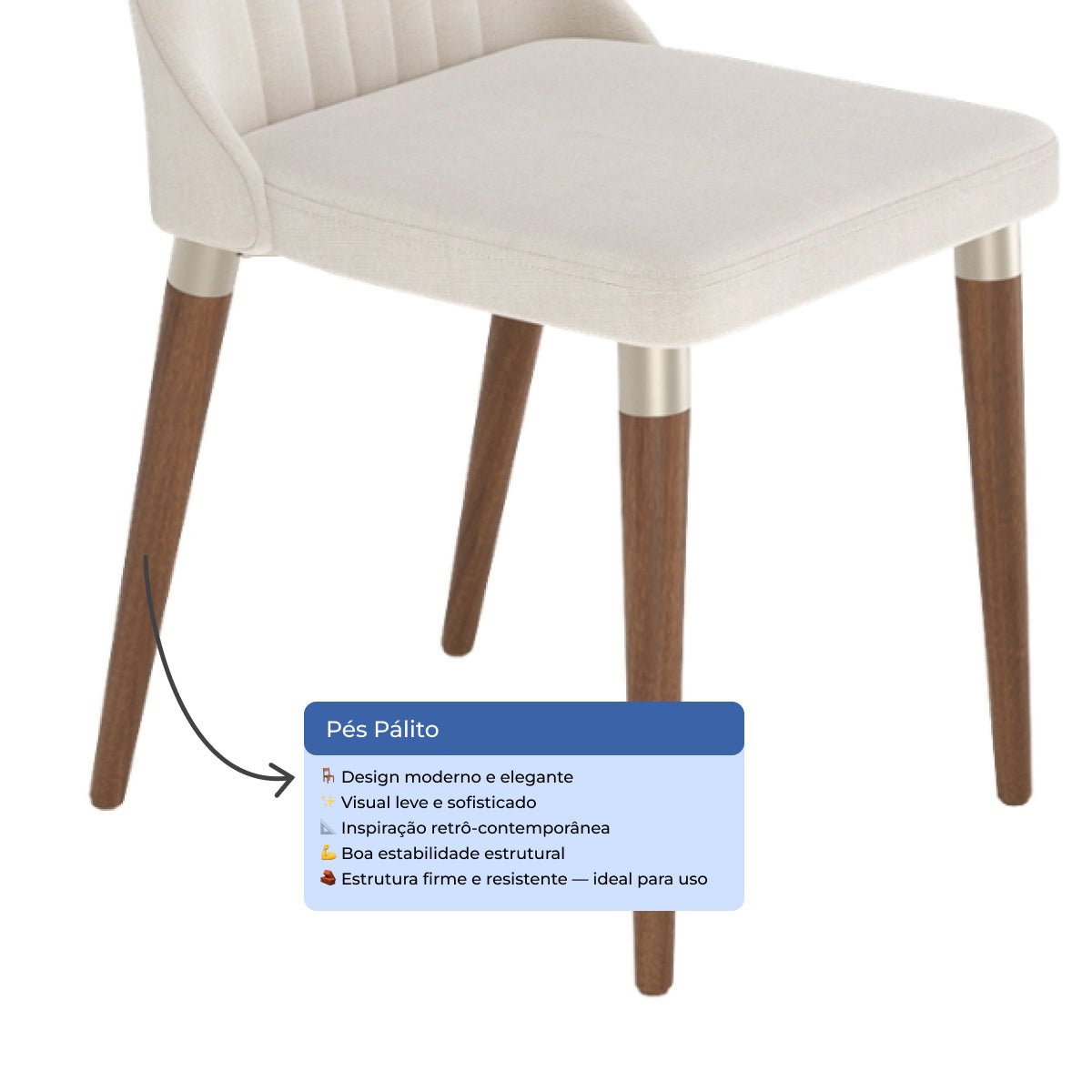 Conjunto de 2 Cadeiras de Madeira Maciça Loren - Província - Cadeiras de Jantar