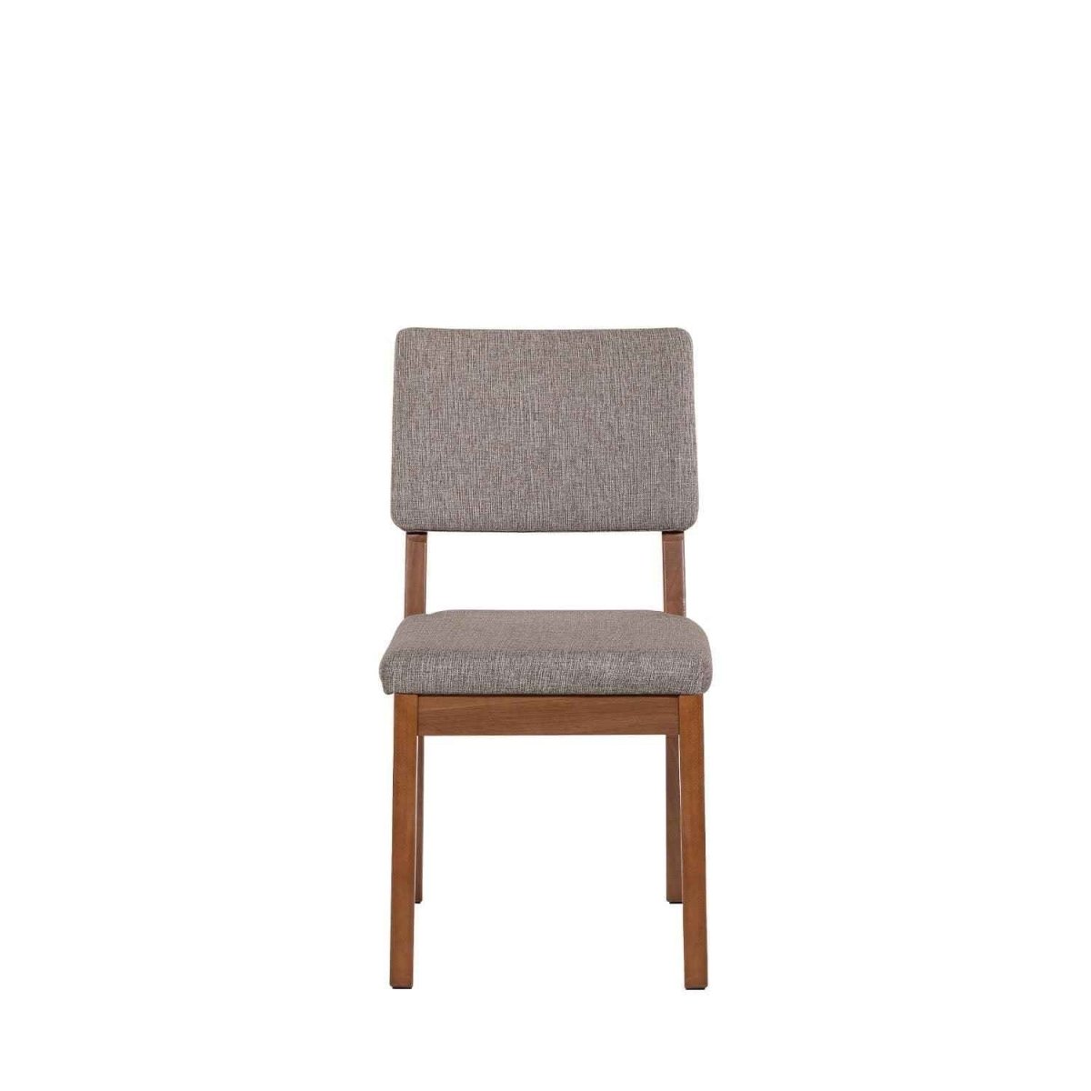 Conjunto de 2 Cadeiras de Madeira Maciça New Ella Natural com Linho Mescla Cinza - Província - Cadeiras de Jantar