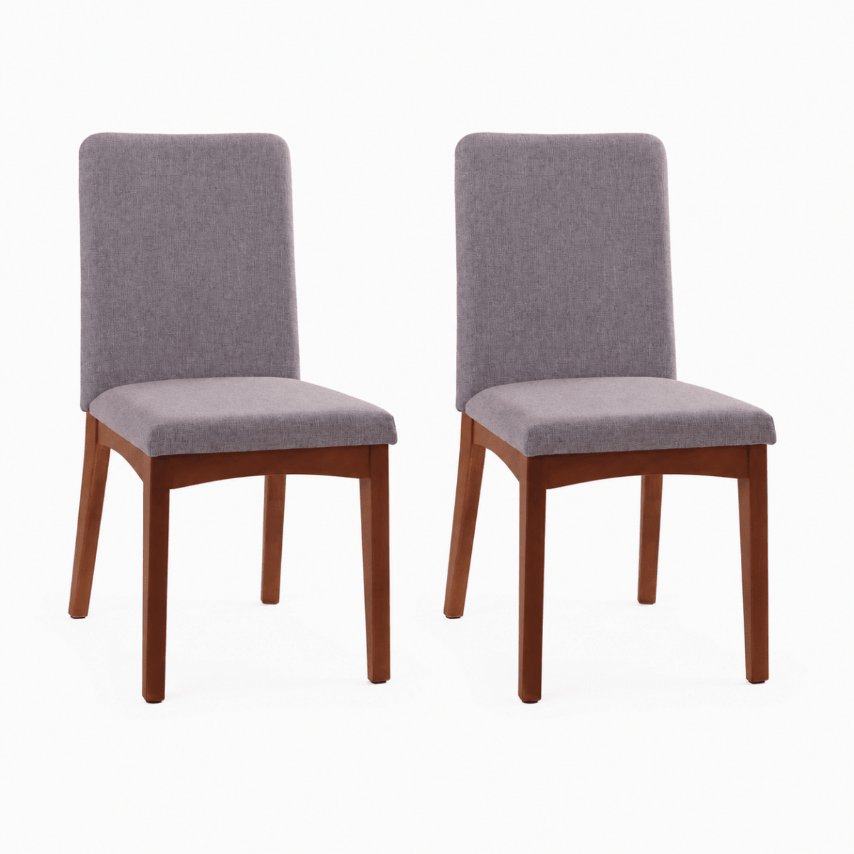 Conjunto de 2 Cadeiras de Madeira Maciça Olive Natural com Linen 06 - Província -