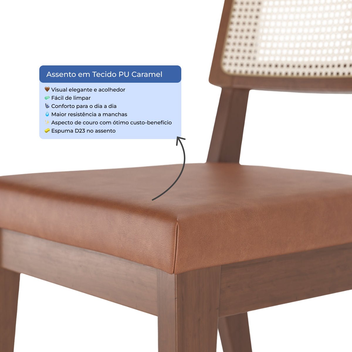 Conjunto de 2 Cadeiras de Madeira Maciça Saga Palhinha - Província - Cadeiras de Jantar