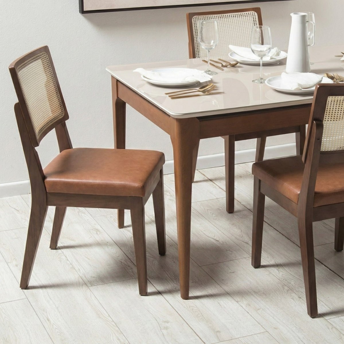 Conjunto de 2 Cadeiras de Madeira Maciça Saga Palhinha - Província - Cadeiras de Jantar