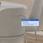 Conjunto de 4 Cadeiras de Aço Estofada Lucille Champanhe com Soft Palha - Província - 