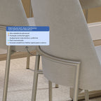 Conjunto de 4 Cadeiras de Aço Estofada Lucille Champanhe com Soft Palha - Província - 