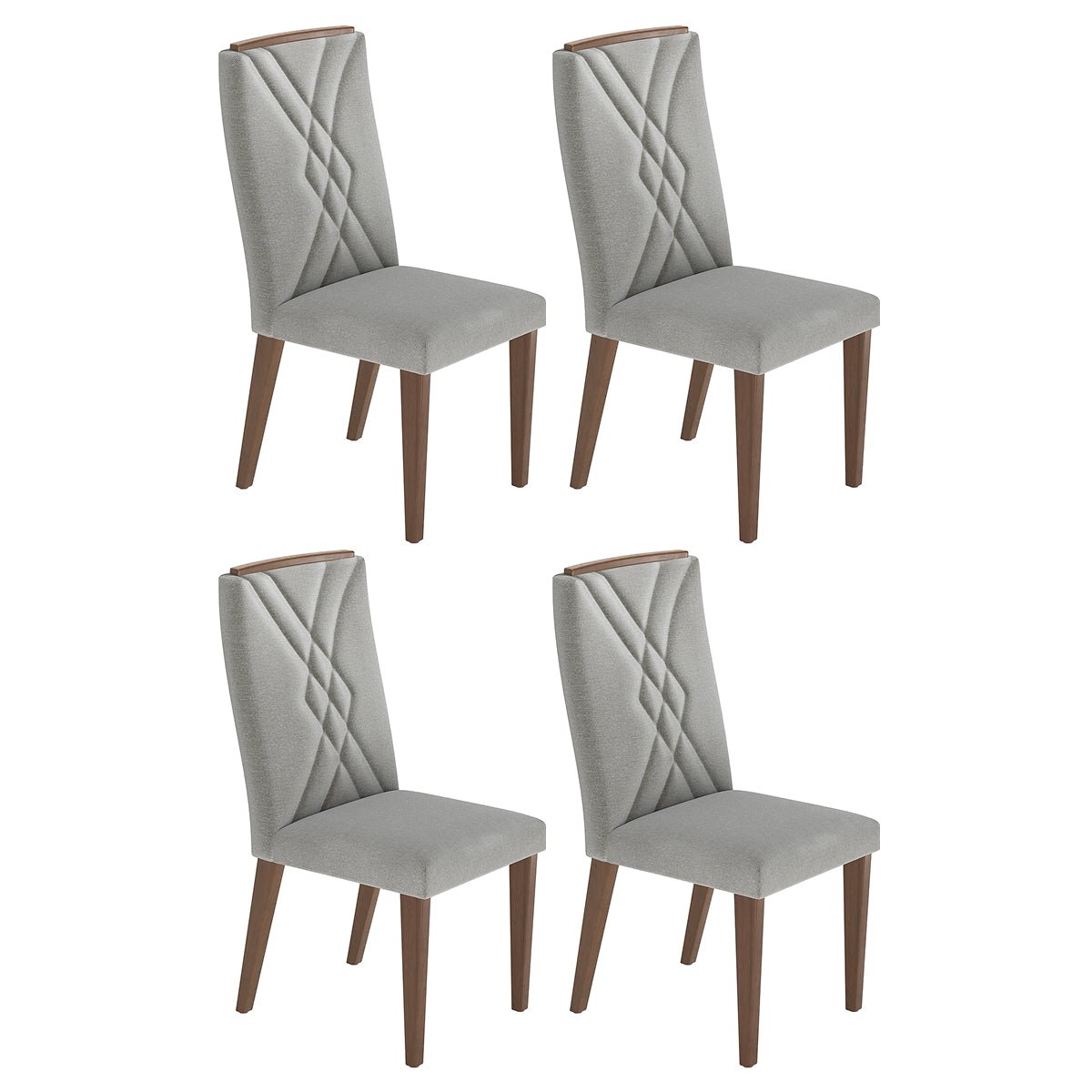 Conjunto de 4 Cadeiras de Madeira Maciça Megan - Província - 