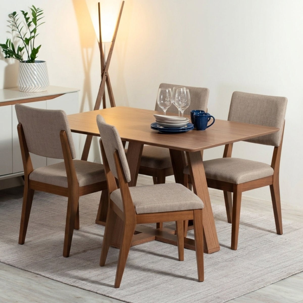 Conjunto de 4 Cadeiras de Madeira Maciça New Ella - Província - 