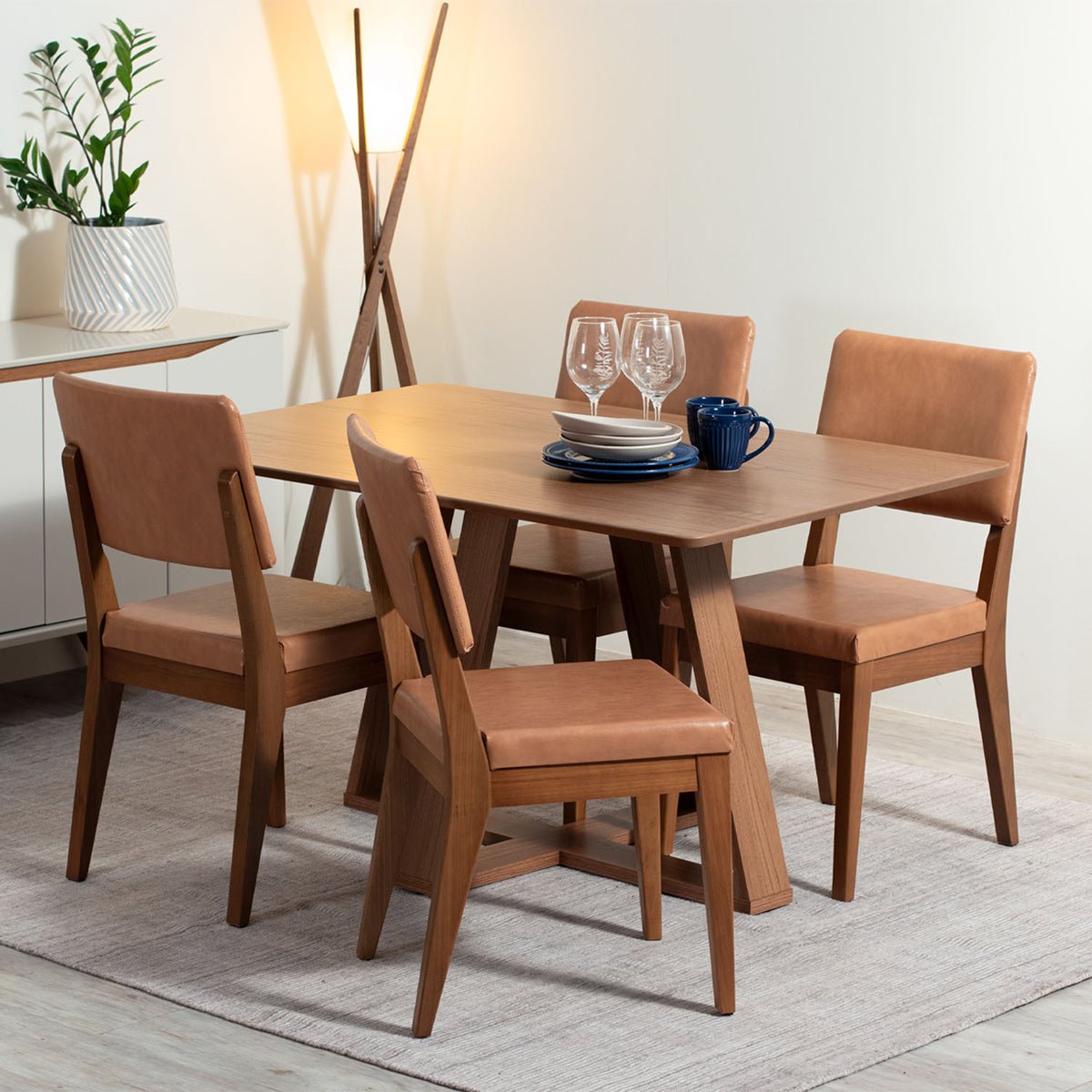 Conjunto de 4 Cadeiras de Madeira Maciça New Ella - Província - 