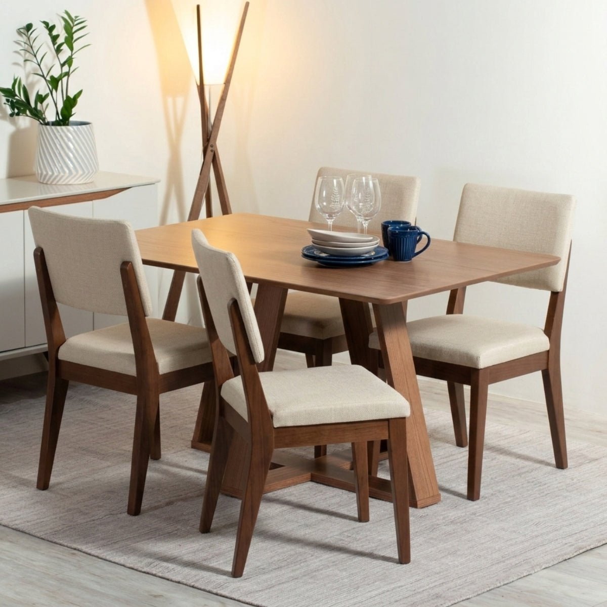 Conjunto de 4 Cadeiras de Madeira Maciça New Ella - Província - 