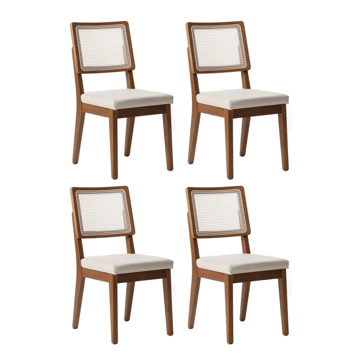 Conjunto de 4 Cadeiras de Madeira Maciça Saga Palhinha - Província - 