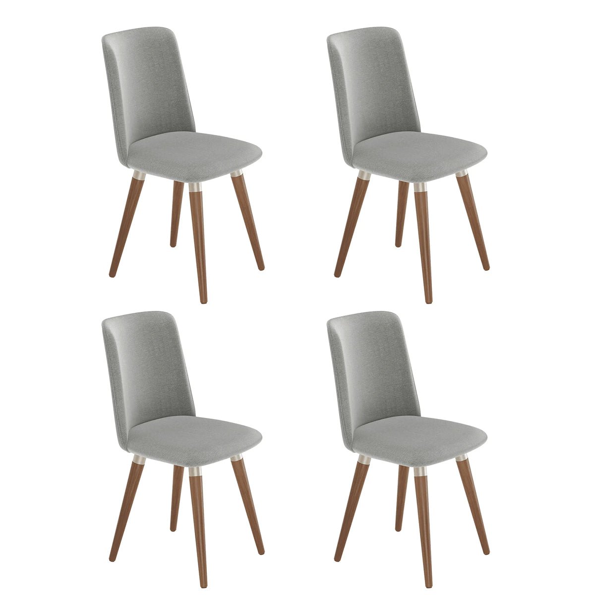 Conjunto de 4 Cadeiras Giratórias de Madeira Maciça Dakota - Província - 