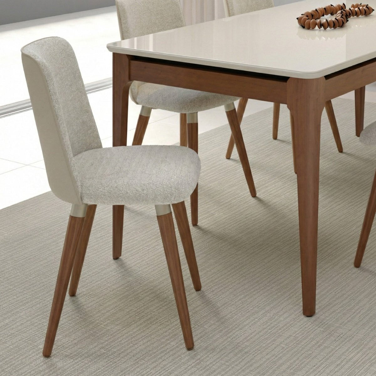 Conjunto de 4 Cadeiras Giratórias de Madeira Maciça Dakota - Província - 