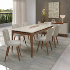 Conjunto de 4 Cadeiras Giratórias de Madeira Maciça Dakota - Província - 