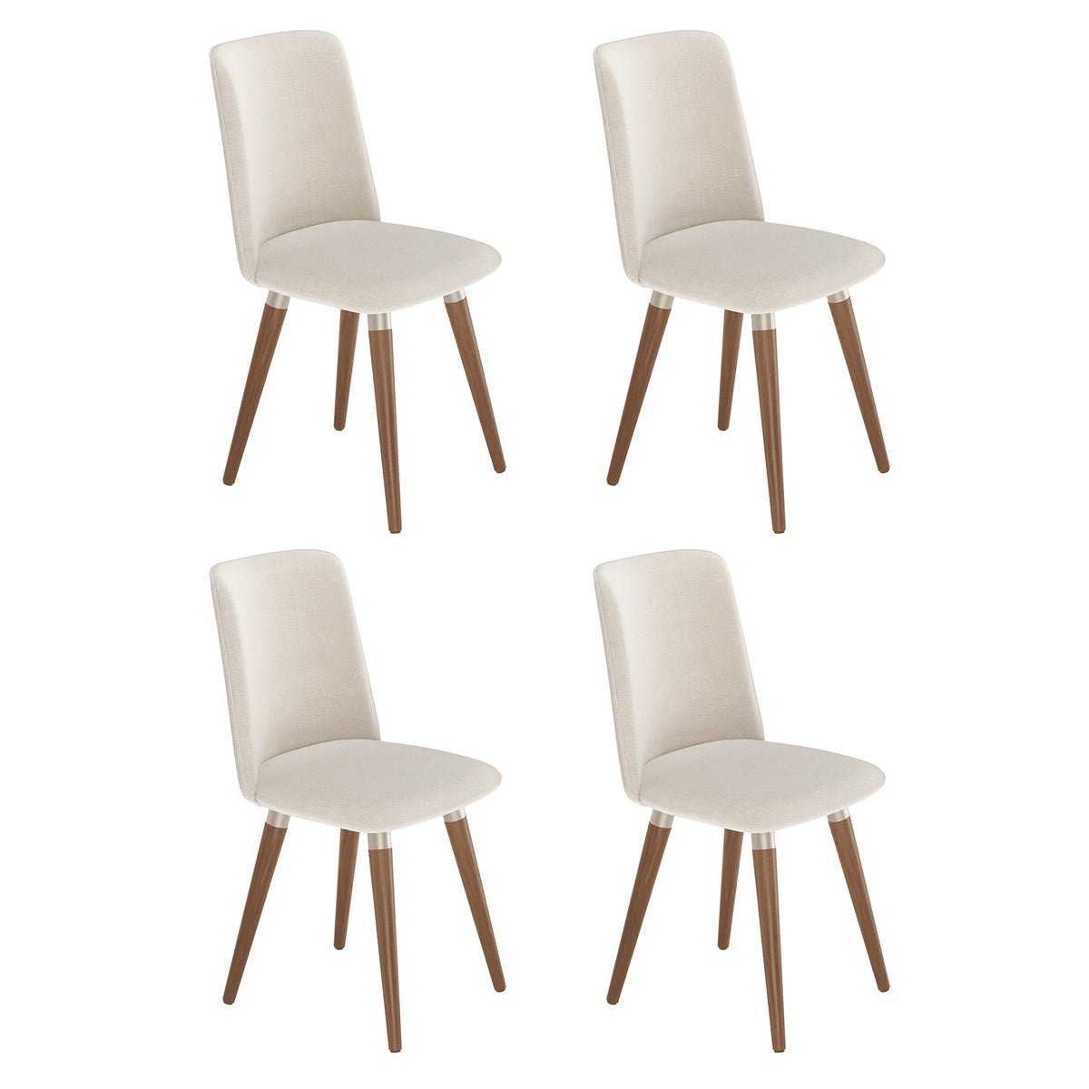 Conjunto de 4 Cadeiras Giratórias de Madeira Maciça Dakota - Província - 