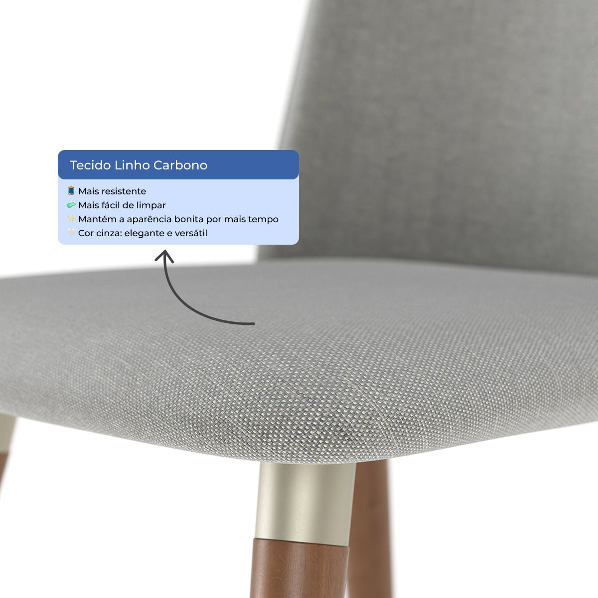 Conjunto de 4 Cadeiras Giratórias de Madeira Maciça Dakota - Província - 