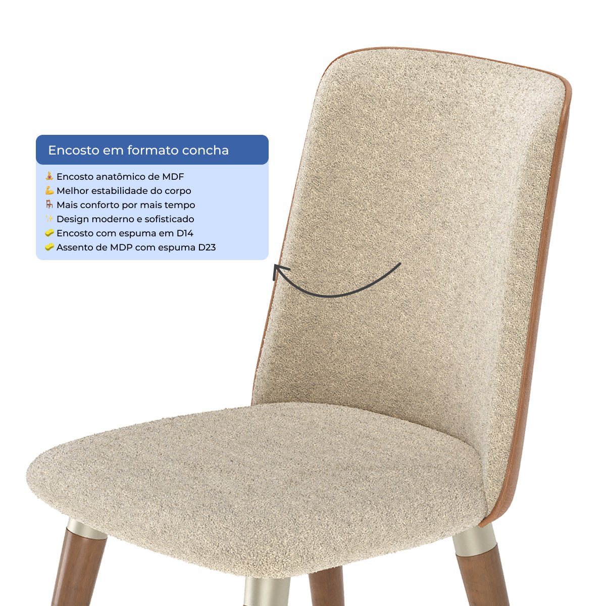 Conjunto de 4 Cadeiras Giratórias de Madeira Maciça Dakota - Província - 