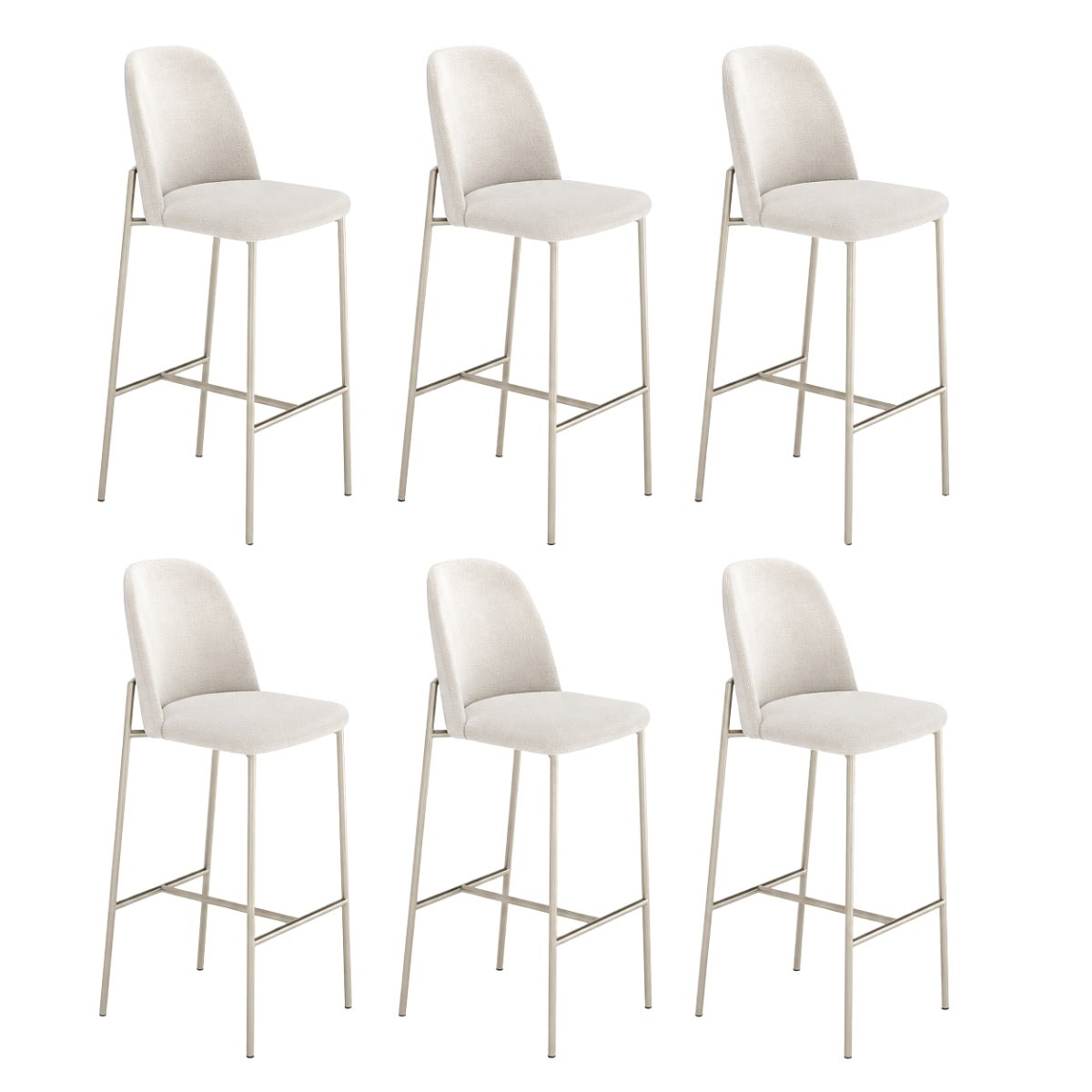Conjunto de 6 Banquetas Altas de Aço Estofada Lucille - Província - Banquetas