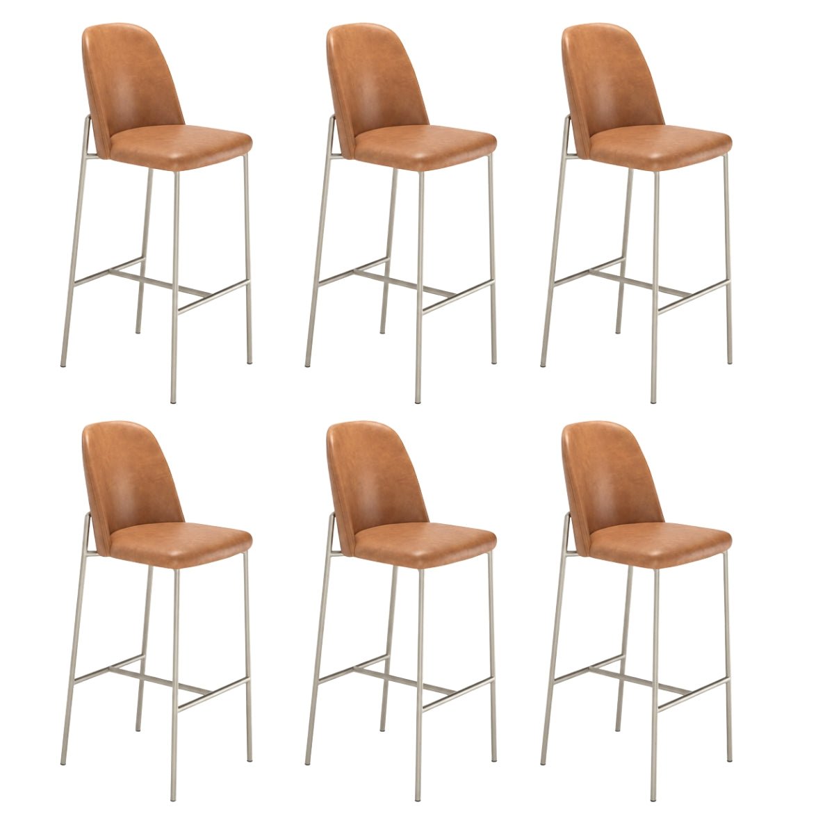 Conjunto de 6 Banquetas Altas de Aço Estofada Lucille - Província - Banquetas