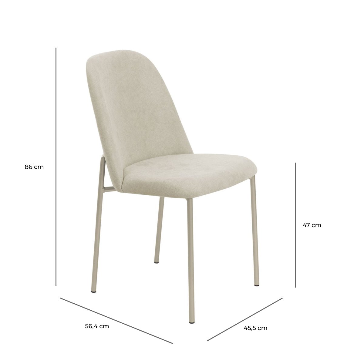 Conjunto de 6 Cadeiras de Aço Estofada Lucille Champanhe com Soft Palha - Província - 