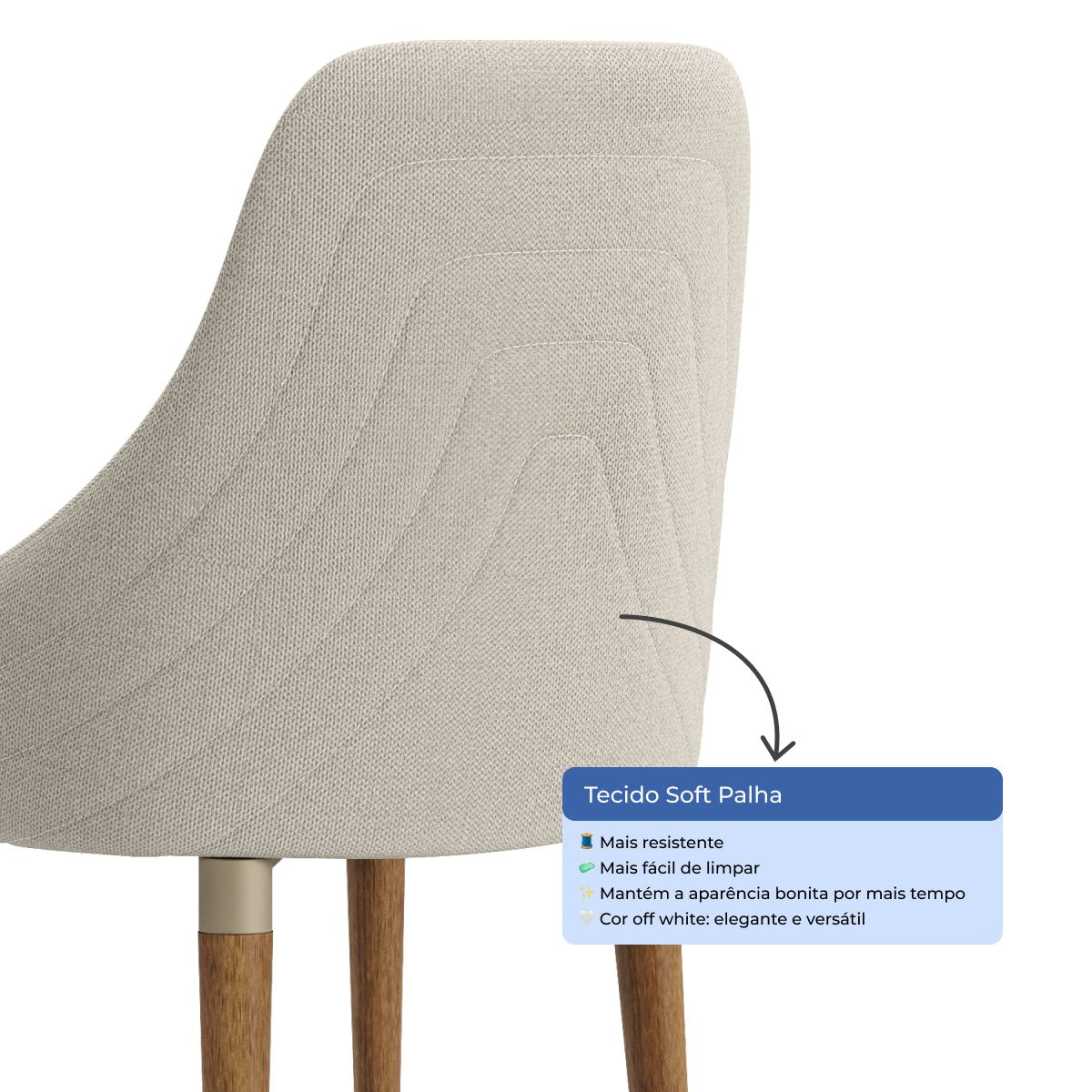 Conjunto de 6 Cadeiras de Madeira Maciça Evelyn - Província - 