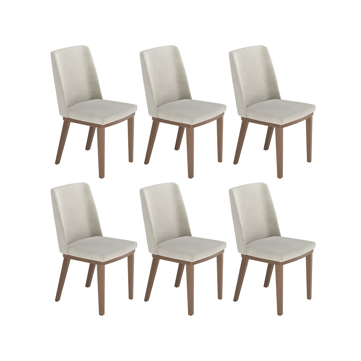 Conjunto de 6 Cadeiras de Madeira Maciça Kalina - Província - 