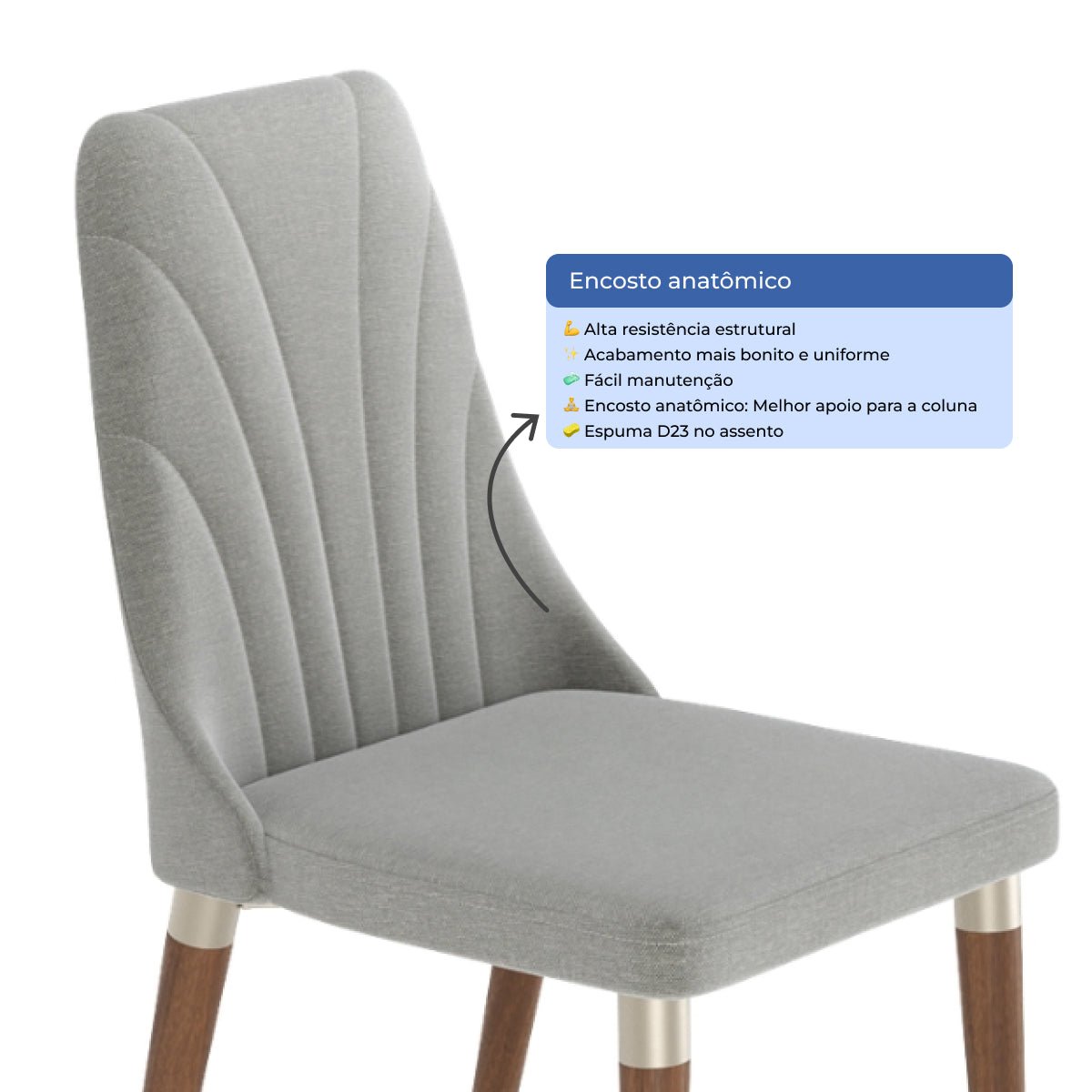 Conjunto de 6 Cadeiras de Madeira Maciça Loren - Província - 