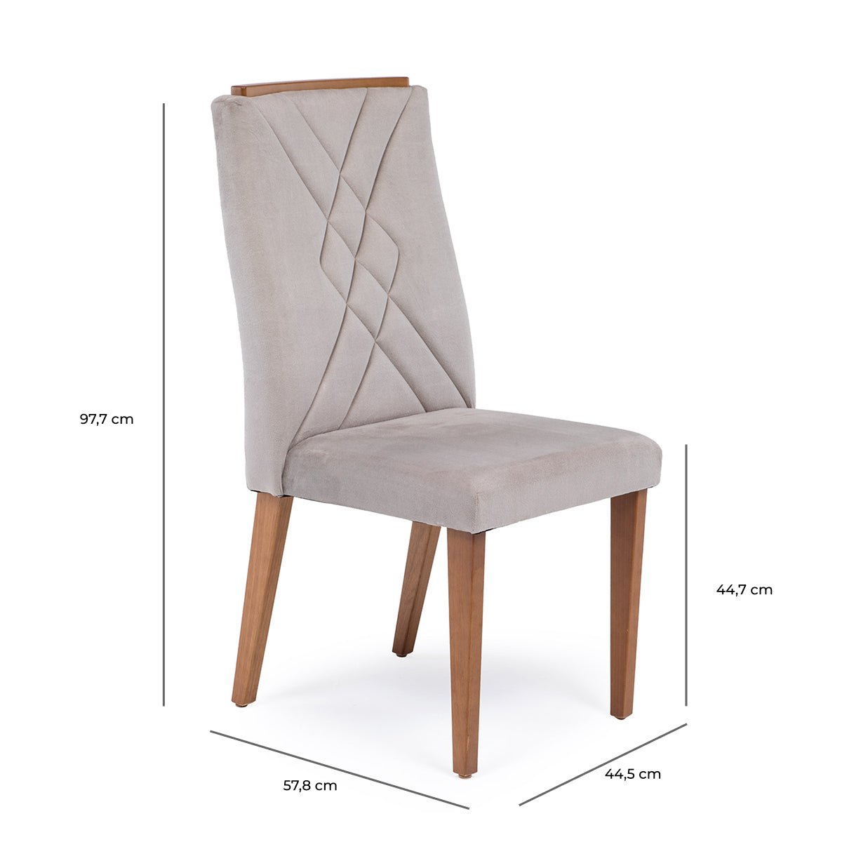 Conjunto de 6 Cadeiras de Madeira Maciça Megan - Província - 