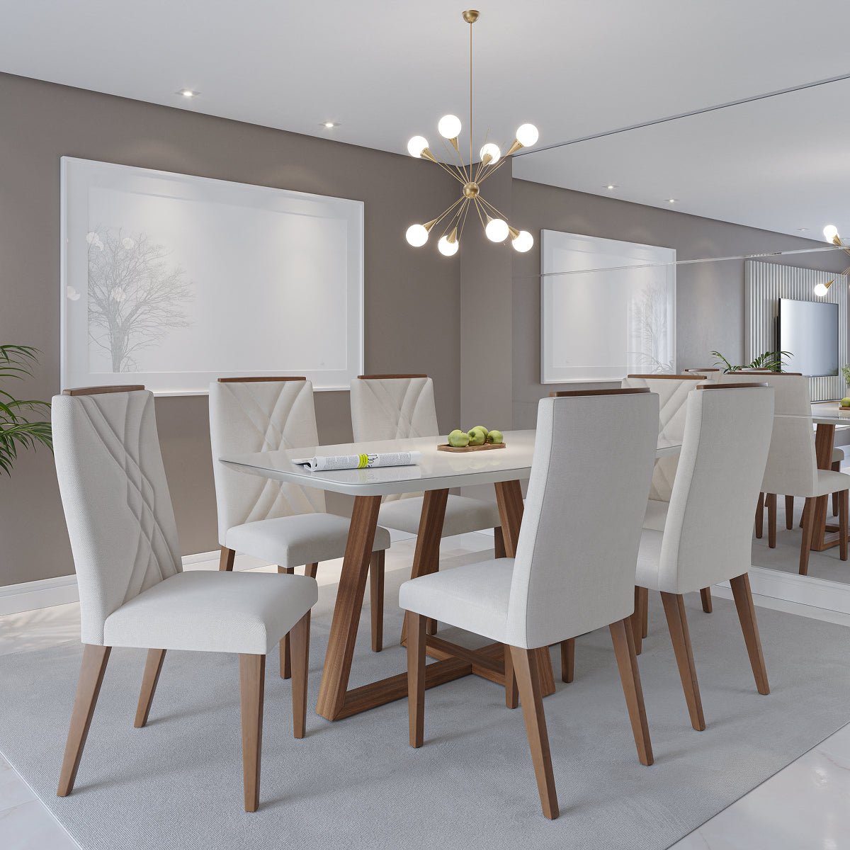 Conjunto de 6 Cadeiras de Madeira Maciça Megan - Província - 