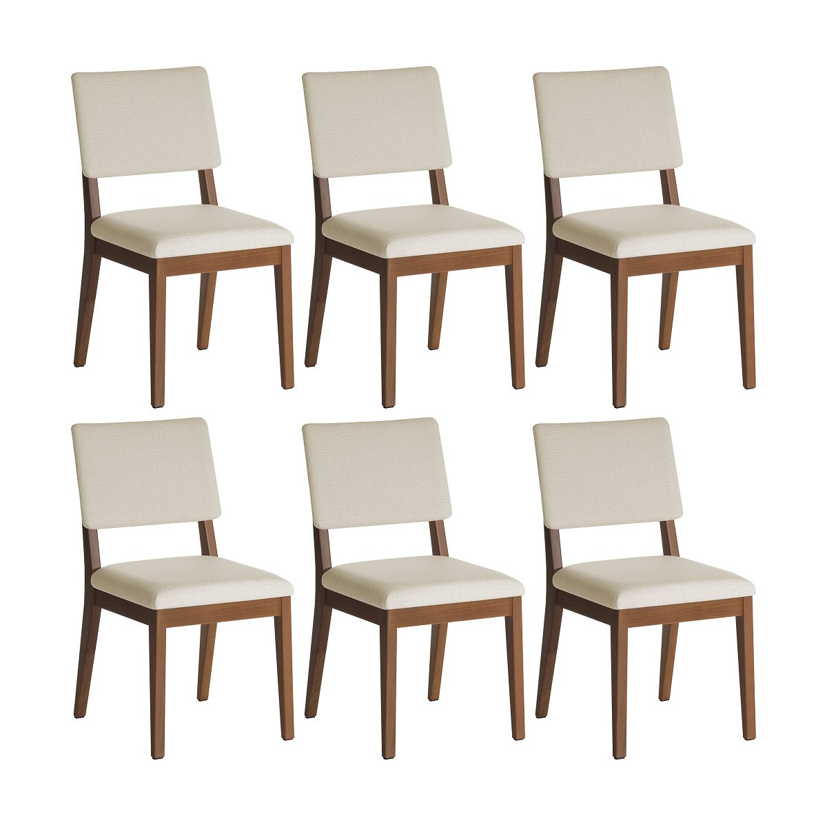 Conjunto de 6 Cadeiras de Madeira Maciça New Ella - Província - 