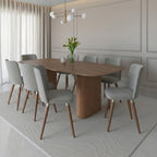 Conjunto de 6 Cadeiras Giratórias de Madeira Maciça Dakota - Província - 