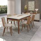 Conjunto de 6 Cadeiras Giratórias de Madeira Maciça Dakota - Província - 