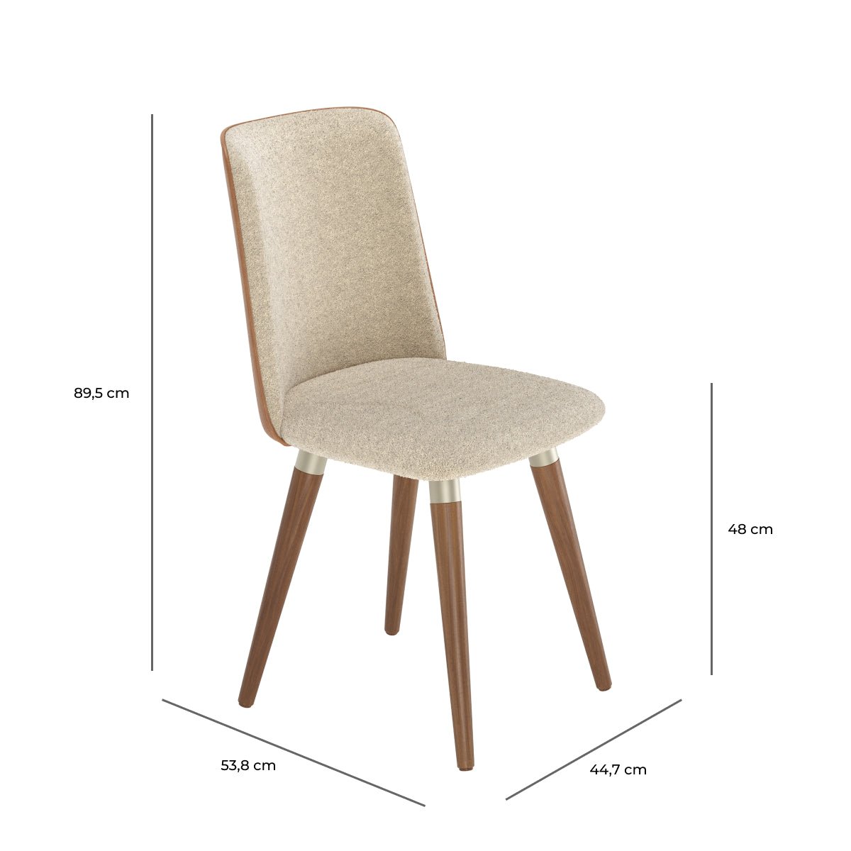 Conjunto de 6 Cadeiras Giratórias de Madeira Maciça Dakota - Província - 