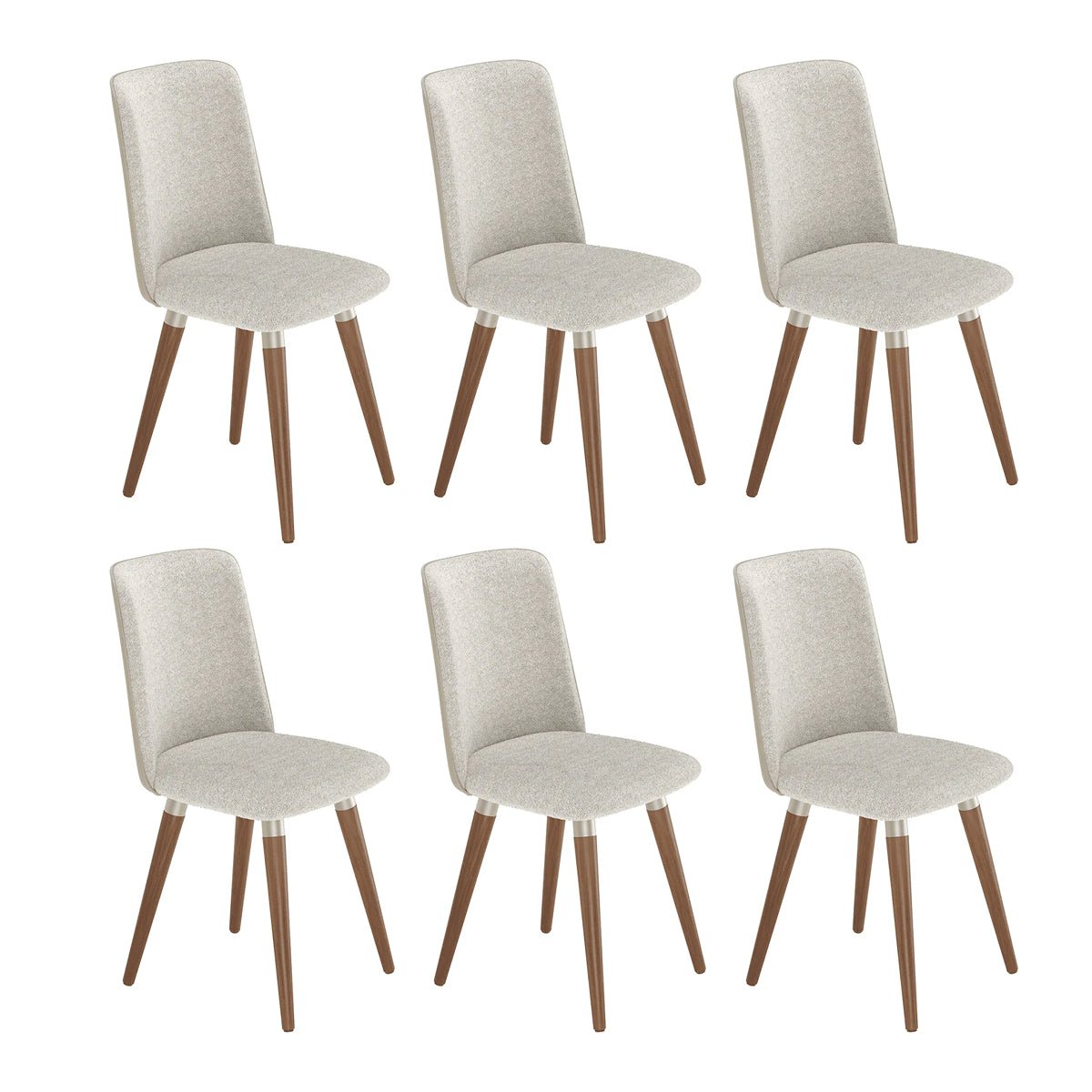 Conjunto de 6 Cadeiras Giratórias de Madeira Maciça Dakota - Província - 