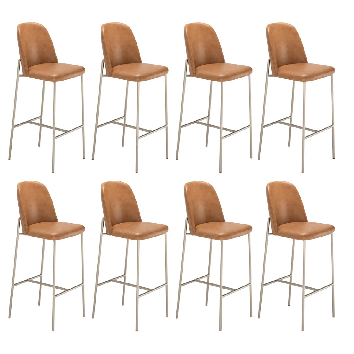 Conjunto de 8 Banquetas Altas de Aço Estofada Lucille - Província - Banquetas