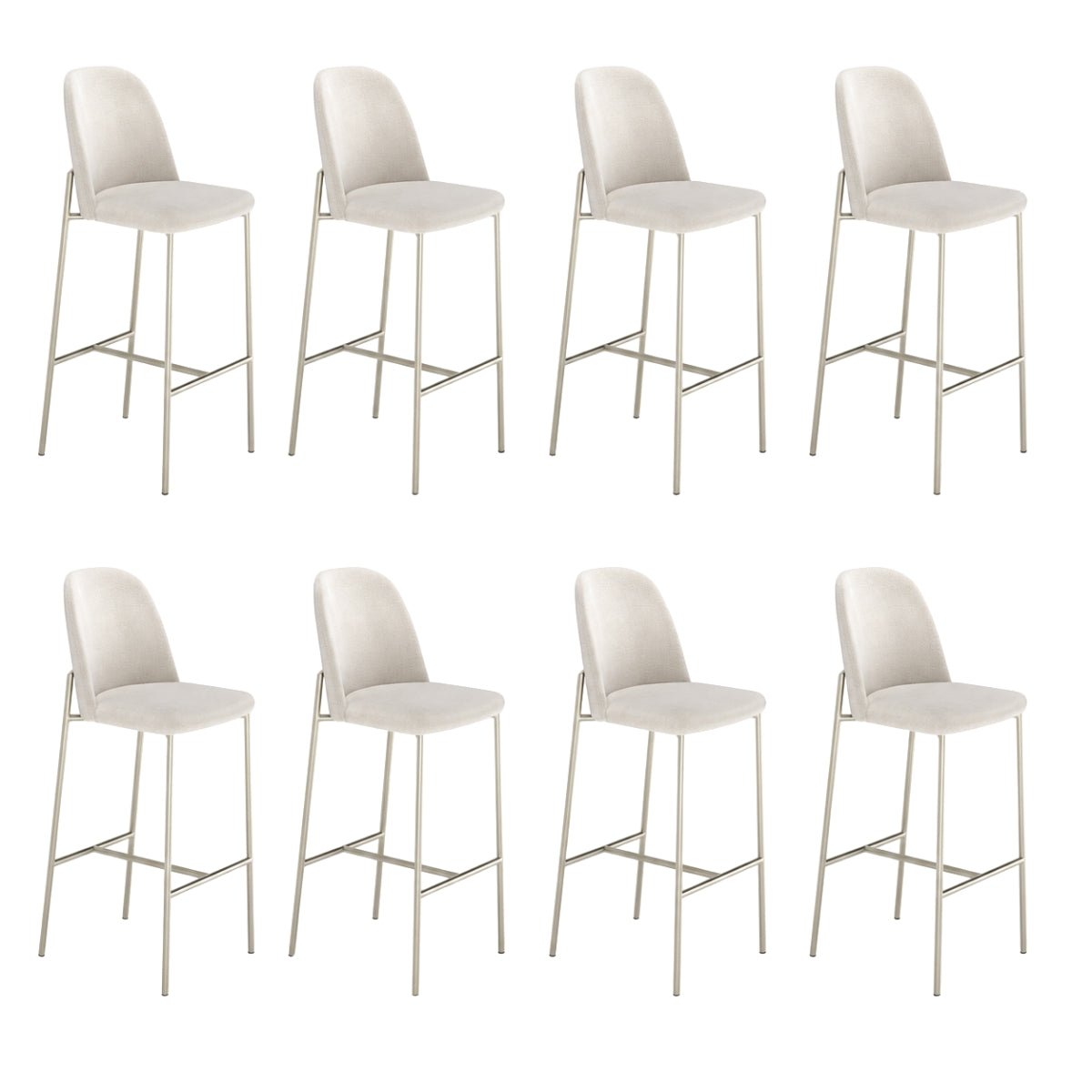 Conjunto de 8 Banquetas Altas de Aço Estofada Lucille - Província - Banquetas
