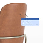 Conjunto de 8 Cadeiras de Aço Estofada Lucille Champanhe com PU Caramelo - Província - 