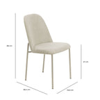 Conjunto de 8 Cadeiras de Aço Estofada Lucille Champanhe com Soft Palha - Província - 