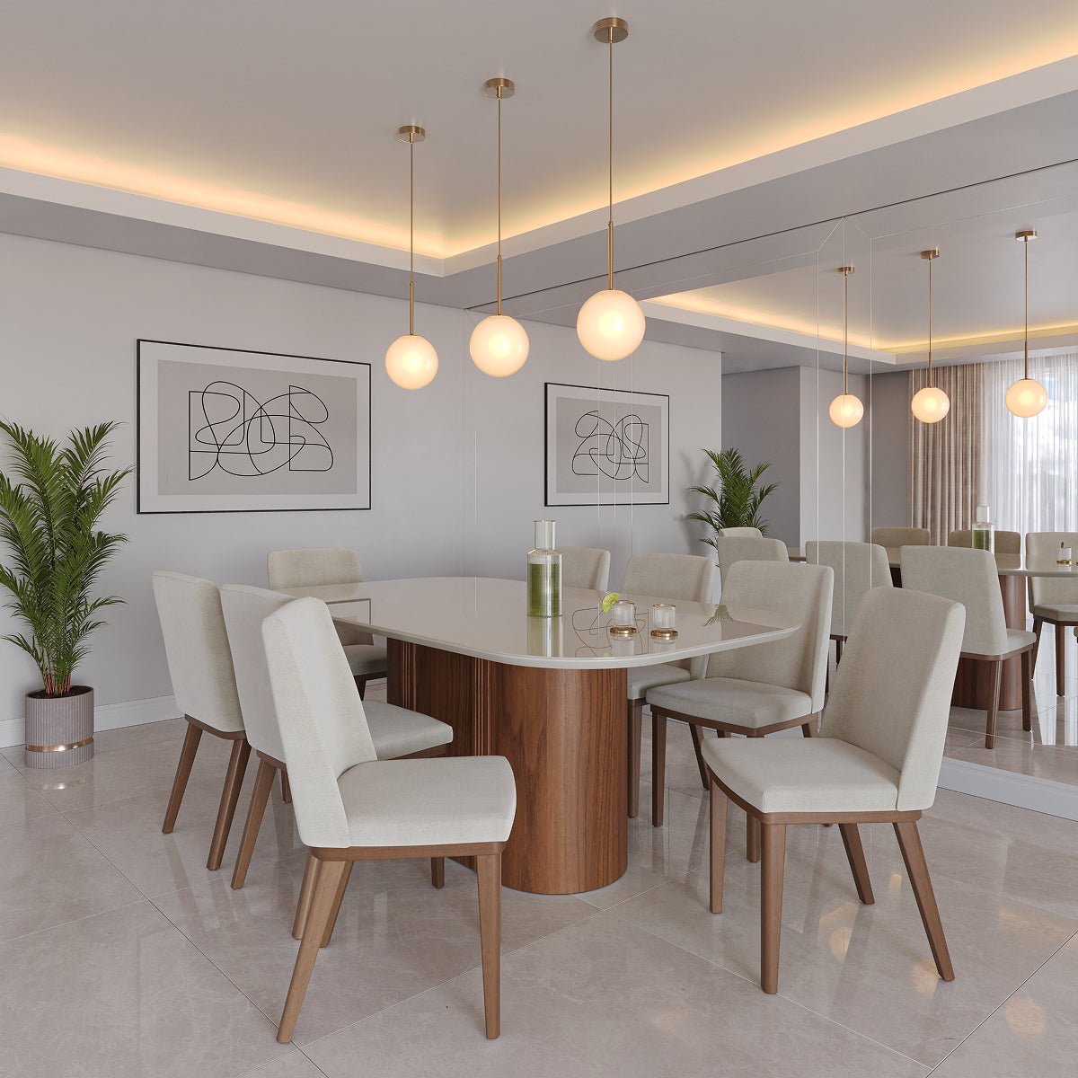 Conjunto de 8 Cadeiras de Madeira Maciça Kalina - Província - 