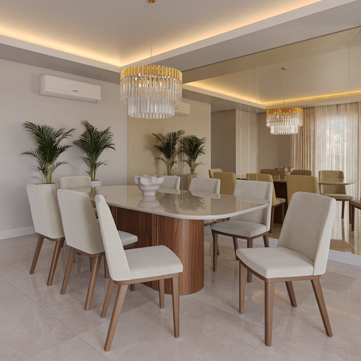 Conjunto de 8 Cadeiras de Madeira Maciça Kalina - Província - 