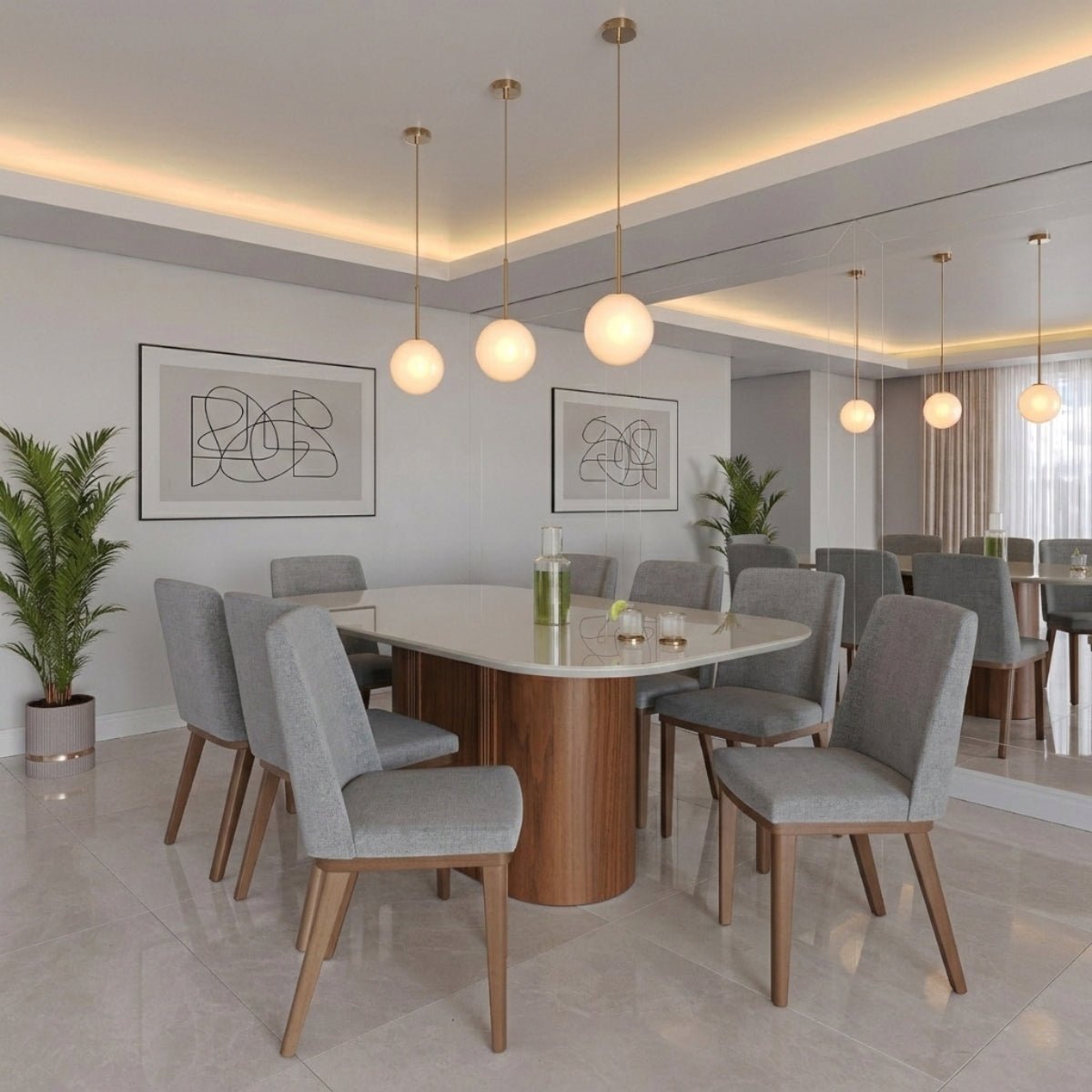 Conjunto de 8 Cadeiras de Madeira Maciça Kalina - Província - 