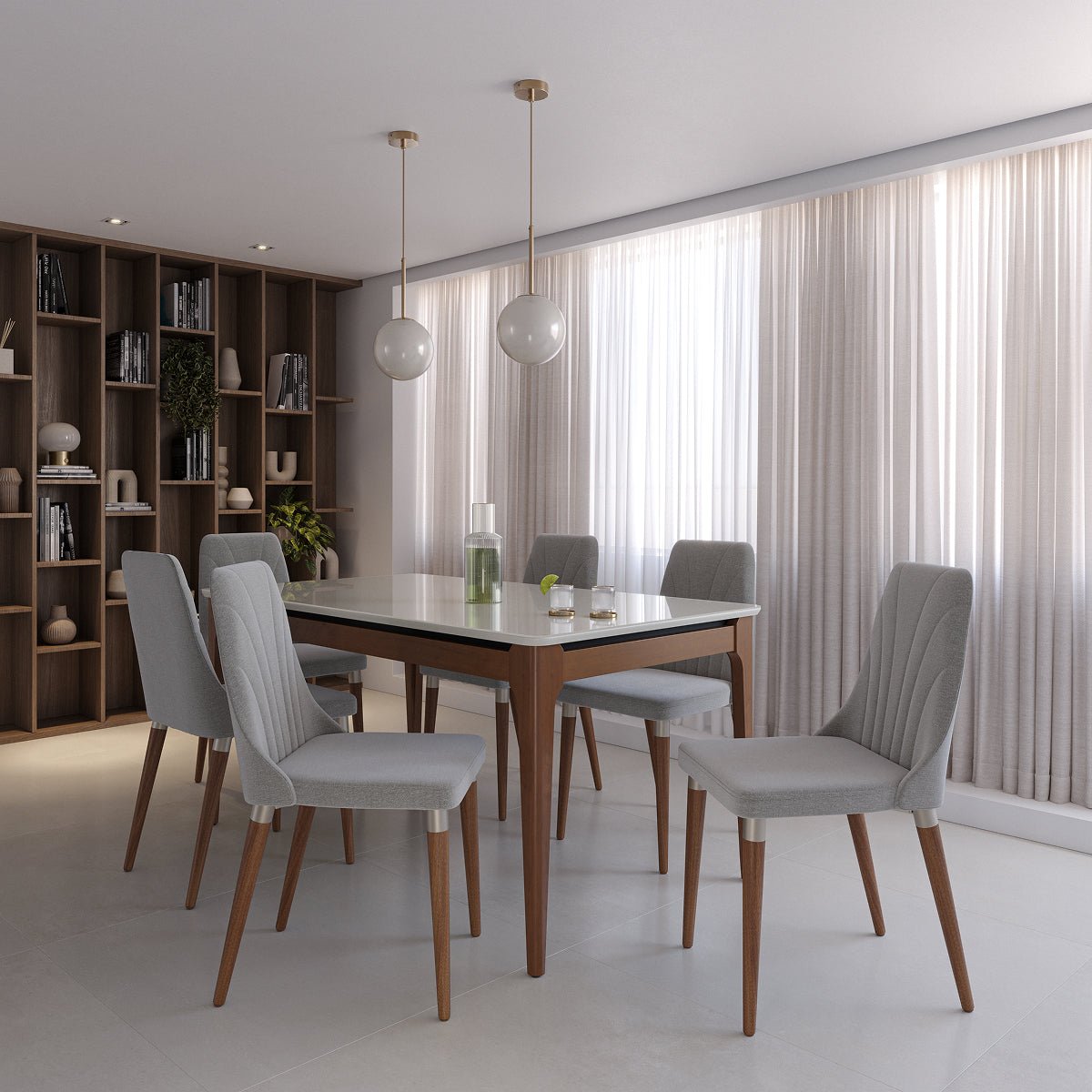 Conjunto de 8 Cadeiras de Madeira Maciça Loren - Província - 