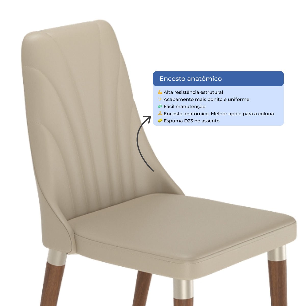 Conjunto de 8 Cadeiras de Madeira Maciça Loren - Província - 