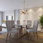 Conjunto de 8 Cadeiras de Madeira Maciça Megan - Província - 