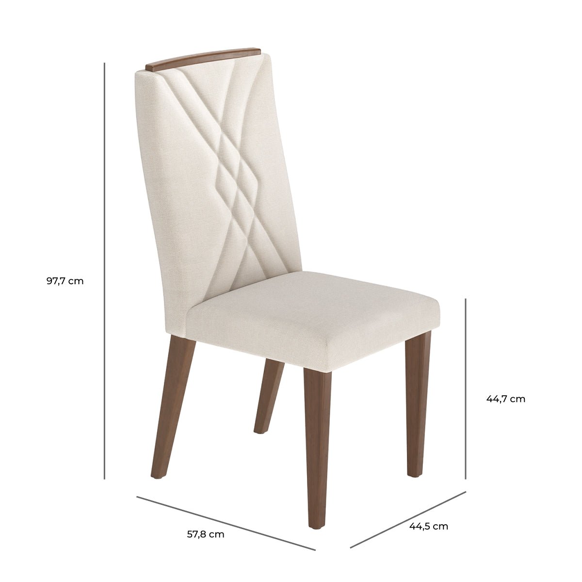 Conjunto de 8 Cadeiras de Madeira Maciça Megan - Província - 