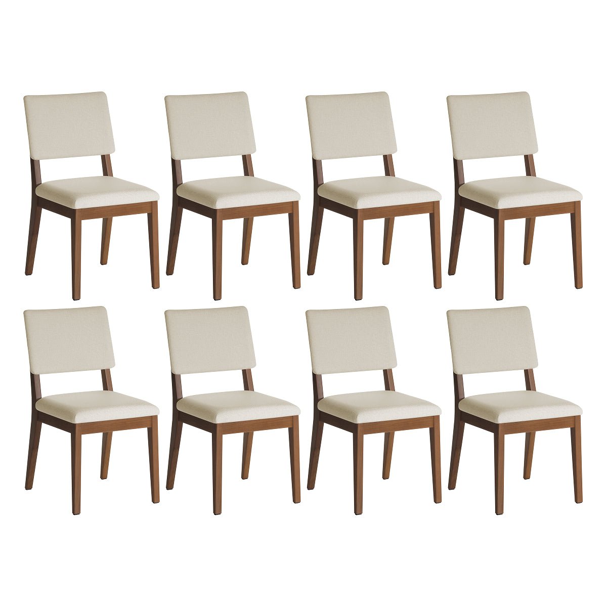 Conjunto de 8 Cadeiras de Madeira Maciça New Ella - Província - 